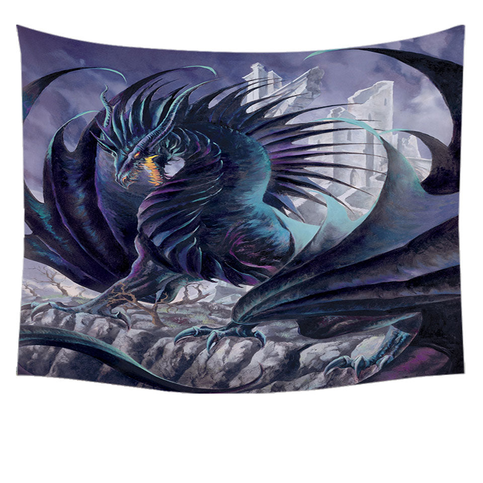 Maelstrom the Furious Scary Dragon Tapestry Wall Decor