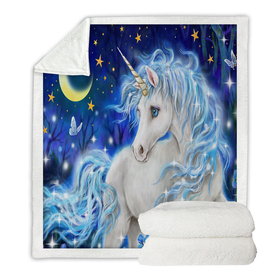 Magical Fantasy Designs Blue Night Unicorn Couch Throws