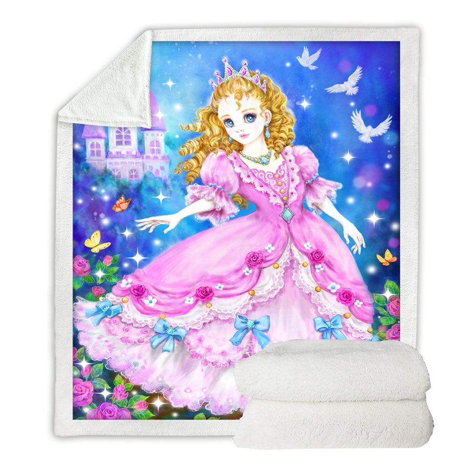 Magical Girly Throws with Fairy Tale Pink Princess