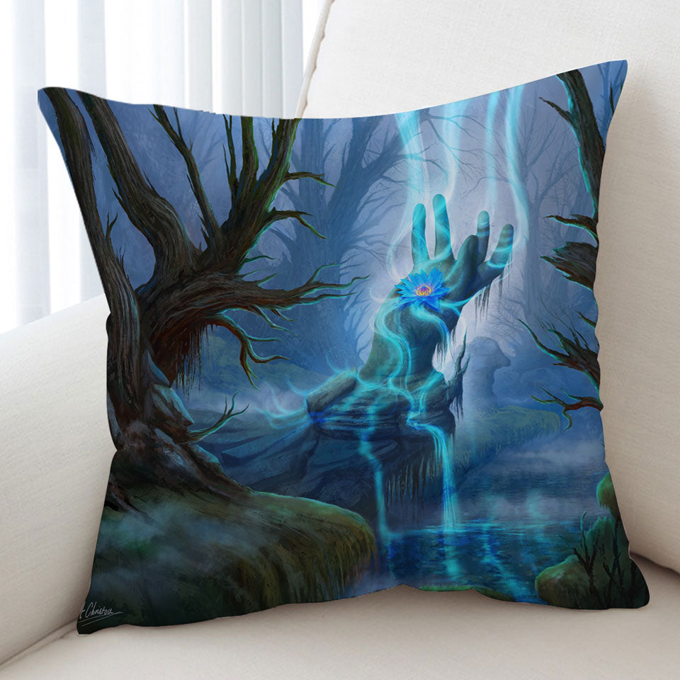 Magical Swamp Fantasy Art Throw Pillow