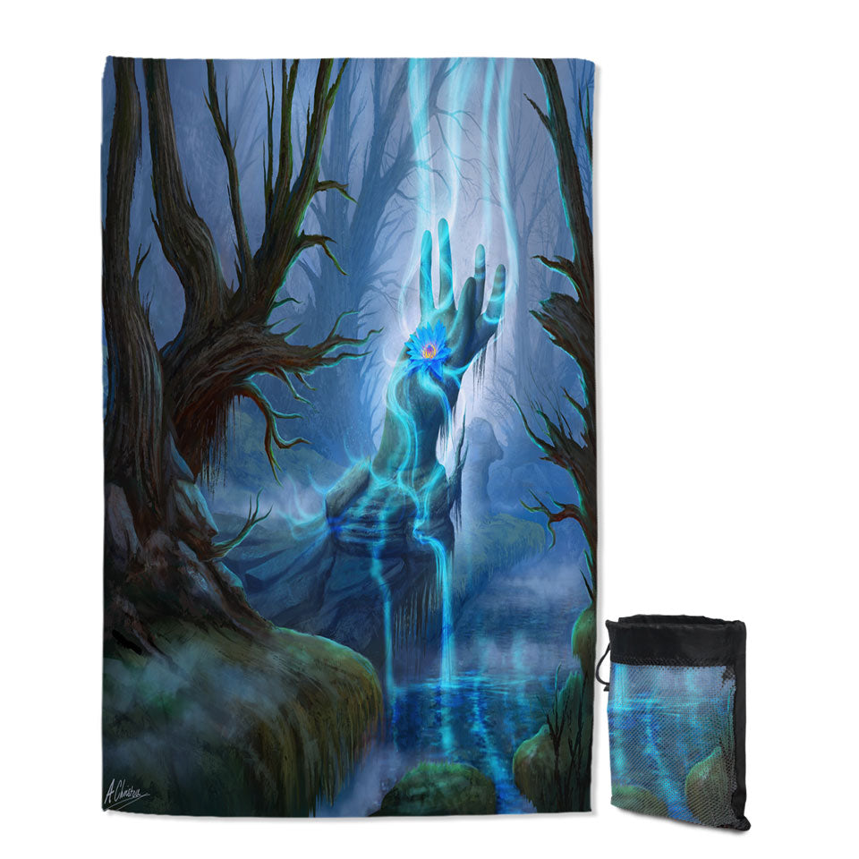 Magical Swamp Fantasy Art Unique Beach Towels