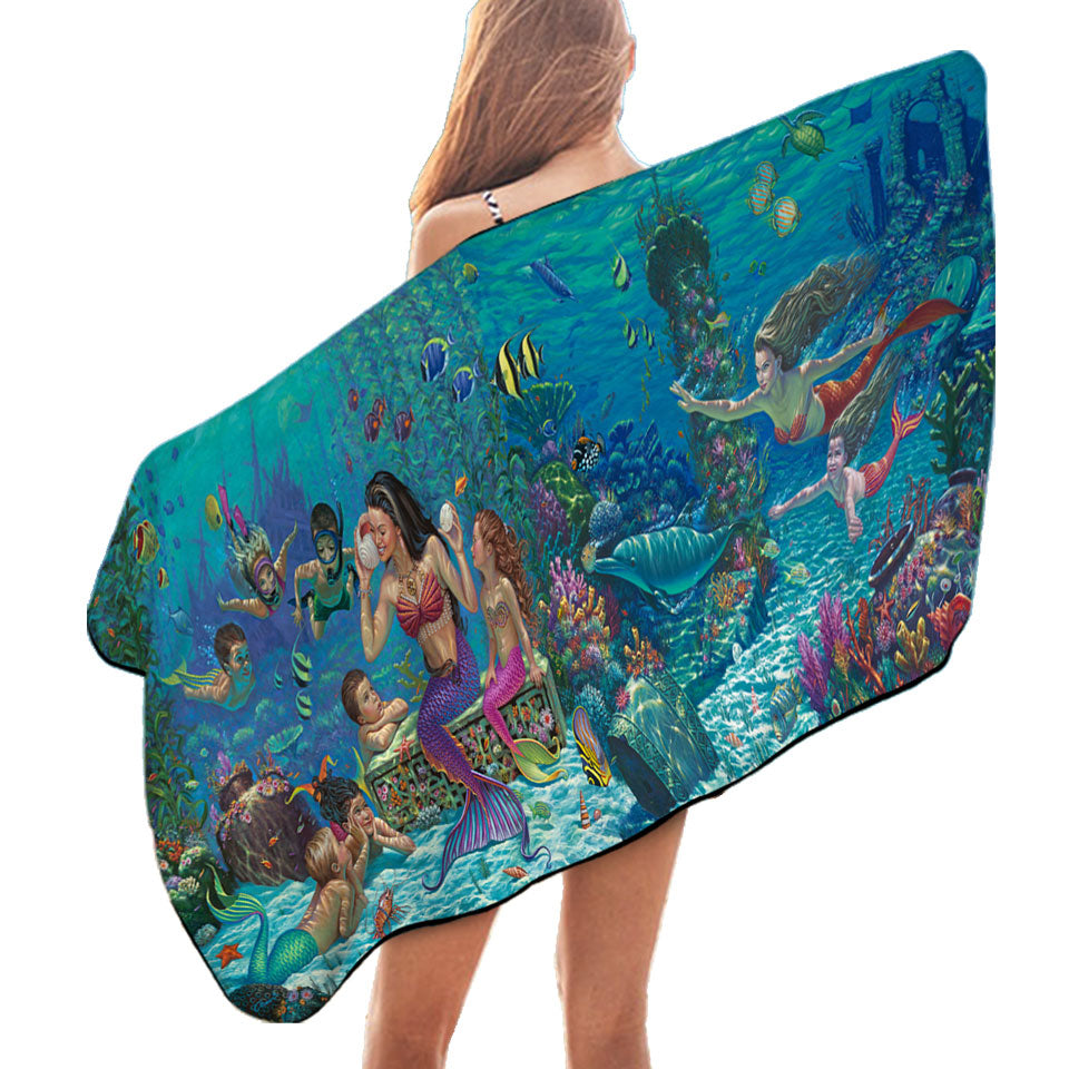 Magical Underwater Art the Mermaids Beach Towels
