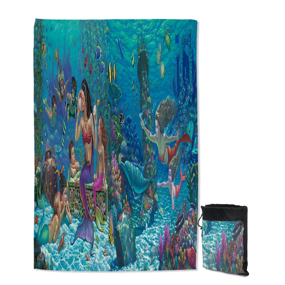 Magical Underwater Art the Mermaids Quick Dry Beach Towel1