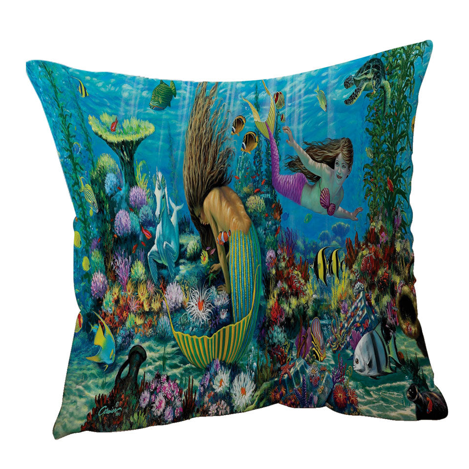 Magical Underwater Corals in the Mermaids Cushion