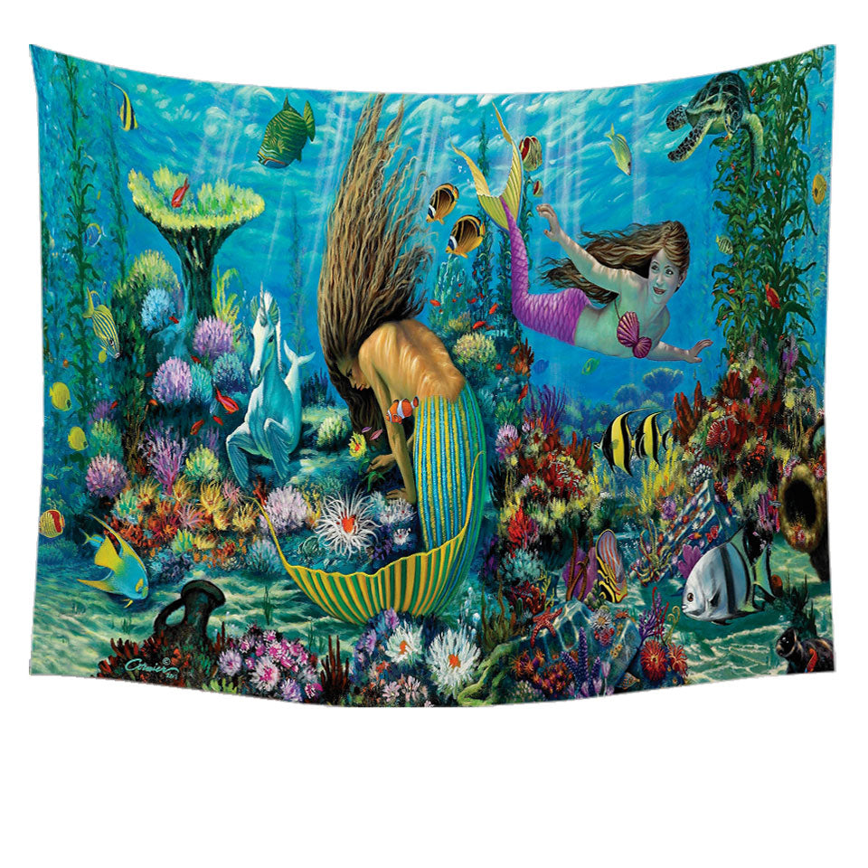 Magical Underwater Corals in the Mermaids Tapestry