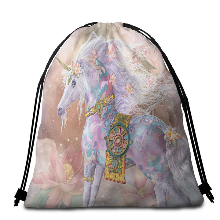 Rain Parade Cute Fairy Tale Painting Beach Bags and Towels for Kids