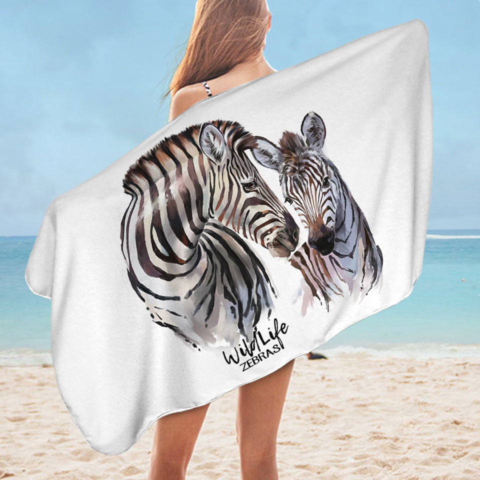 Magnificent Wildlife Beach Towels Art Zebras