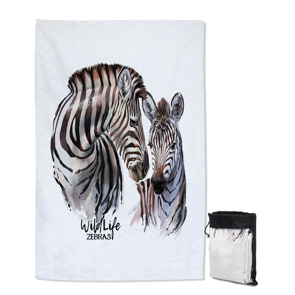 Magnificent Wildlife Travel Beach Towel Art Zebras