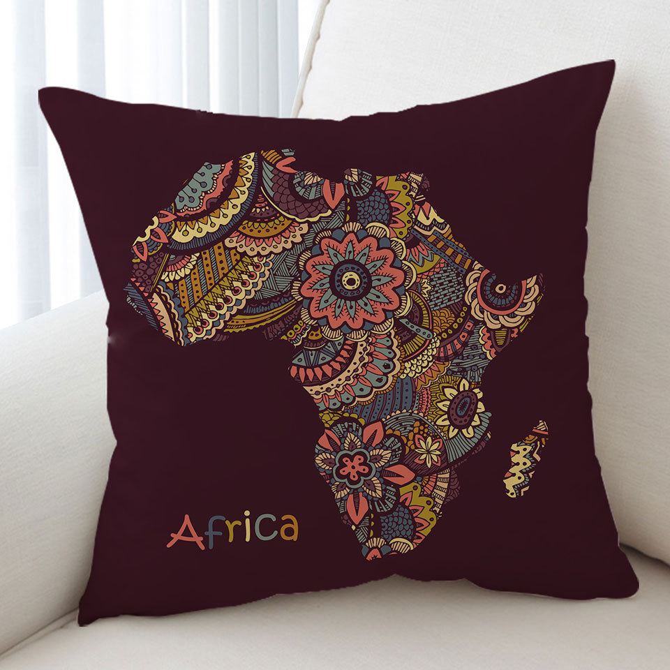 Mandala Africa Map Cushion