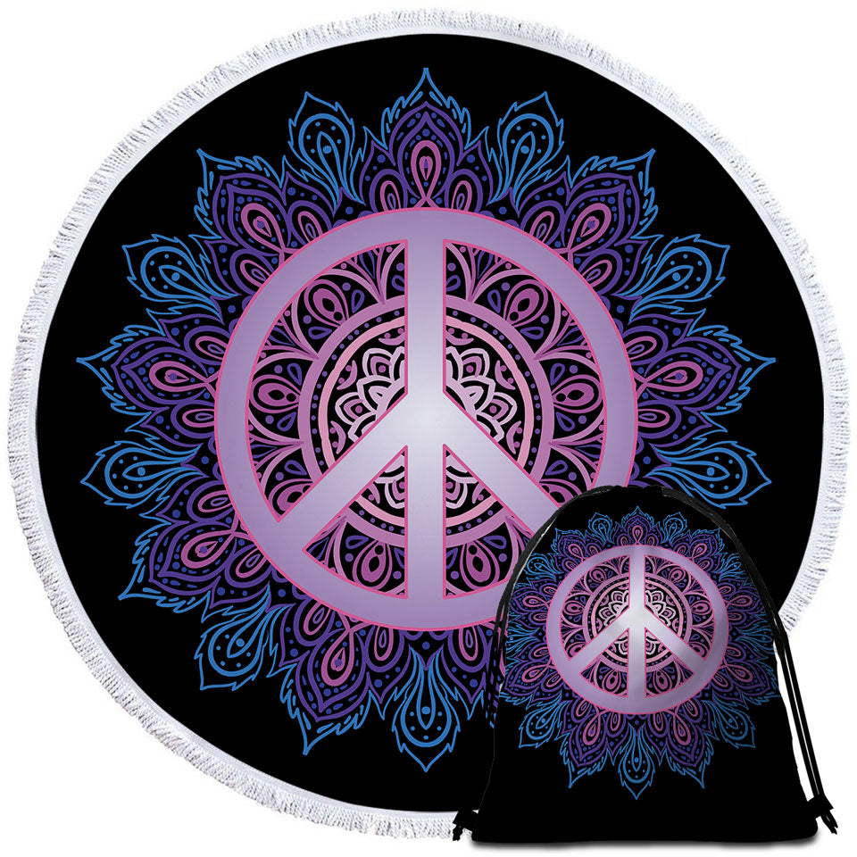 Mandala Peace Round Towel