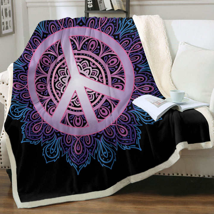 Mandala Throws with Peace Sign