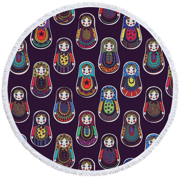 Matryoshka Russian Doll Circle Towel