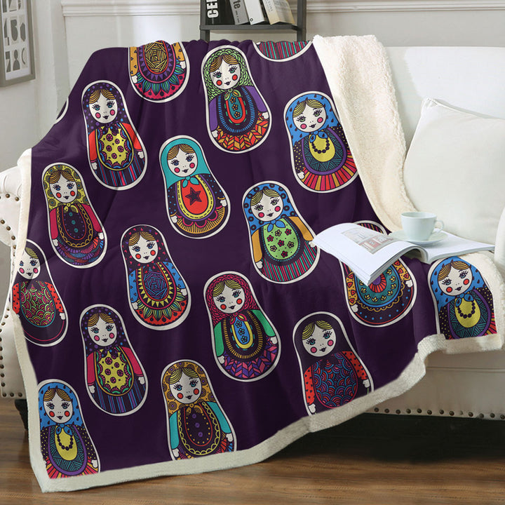 Matryoshka Russian Doll Sherpa Blanket