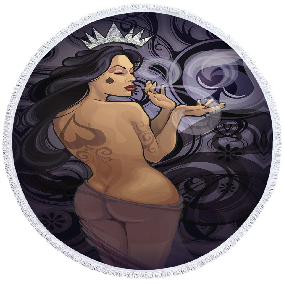 Mens Beach Towel Sexy Cool Art Queen of Spades