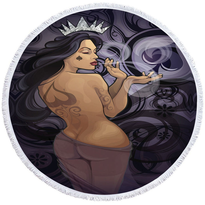 Mens Beach Towel Sexy Cool Art Queen of Spades