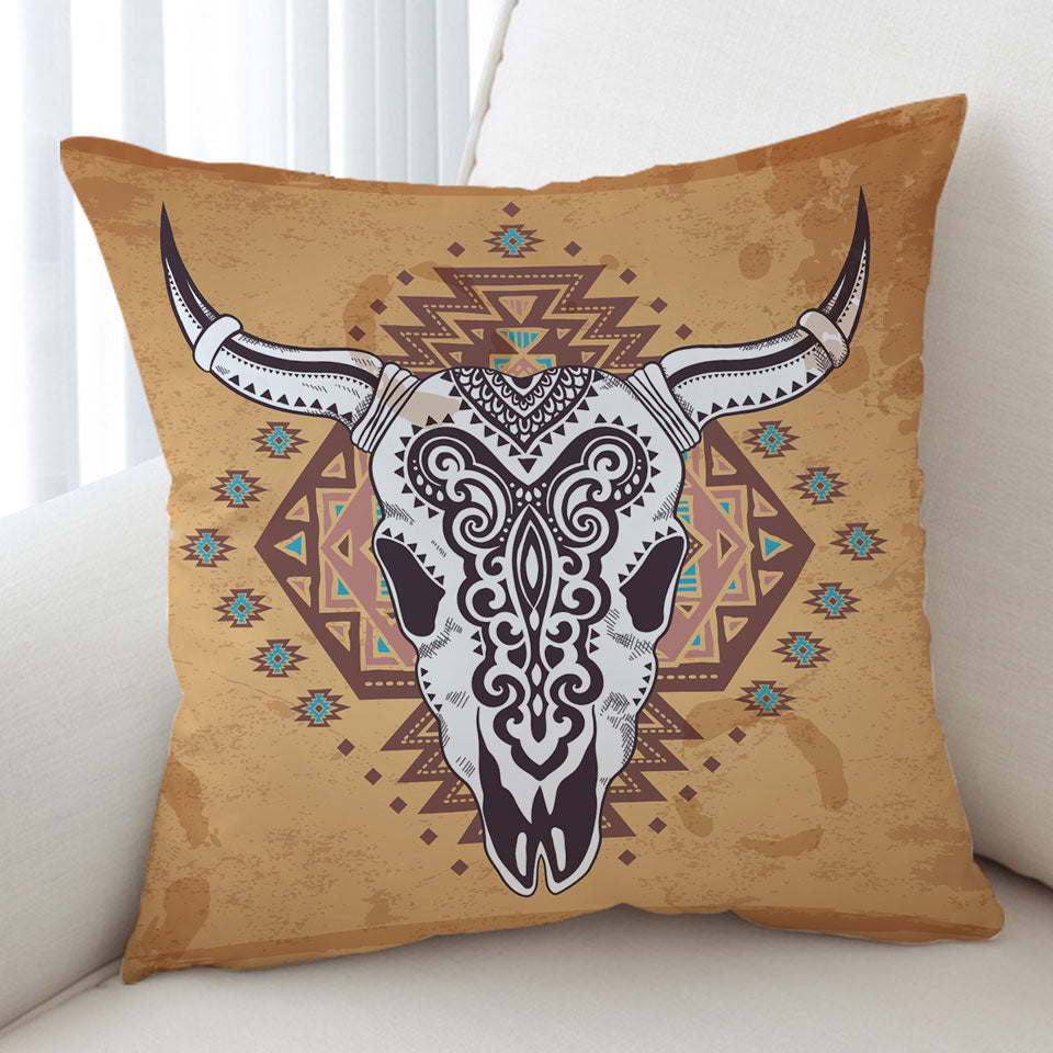 Mens Cool Cushions Indian Bull Skull