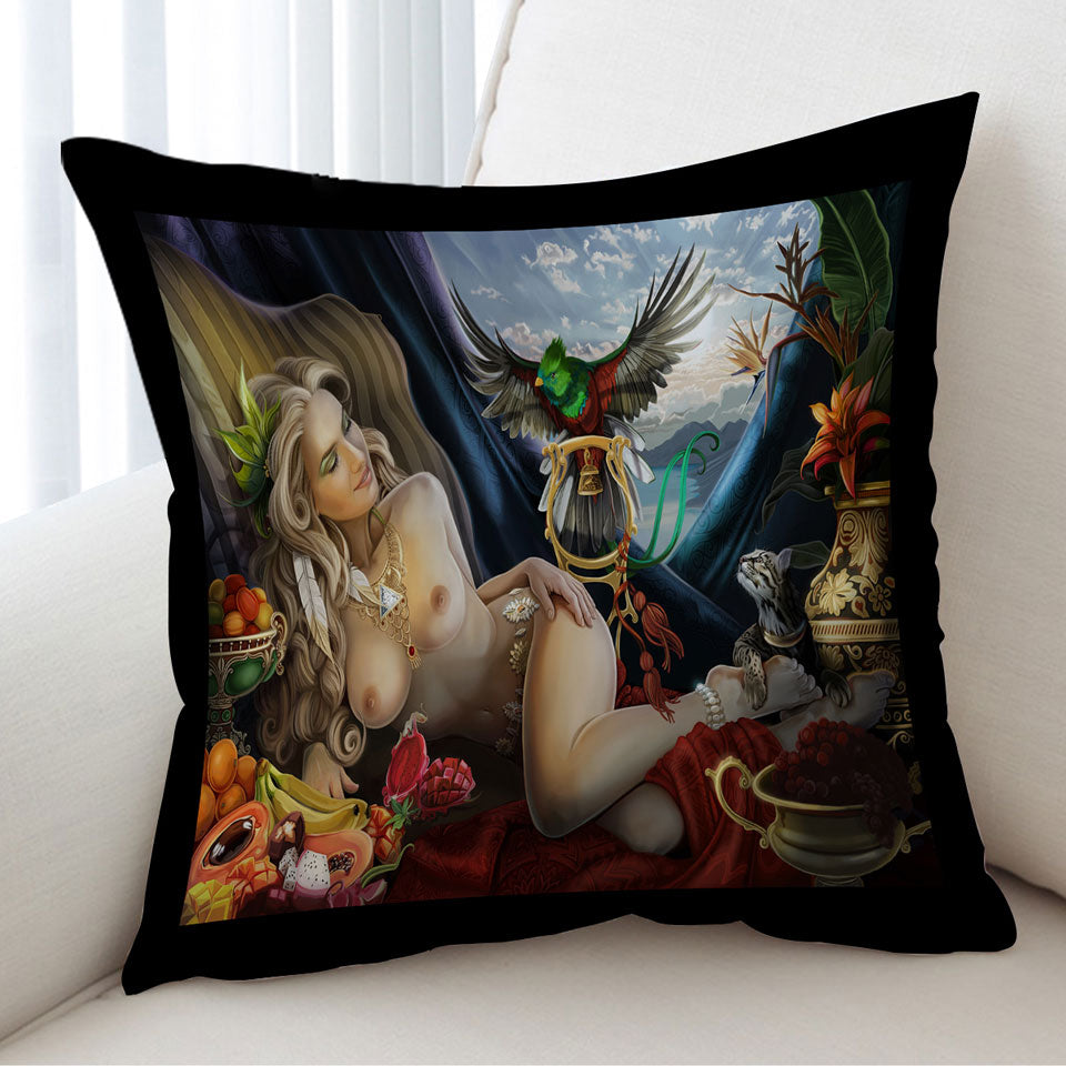 Mens Cushion Covers Art Tropical Sexy Princess