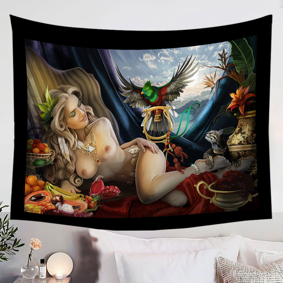Mens-Wall-Decor-Tapestries-Art-Tropical-Sexy-Princess
