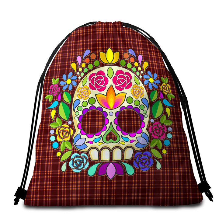 Mexican Sugar Skull oBeach Towels and Bags Set