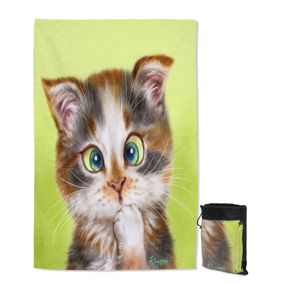 Microfiber Towels For Travel Cats Cute and Funny Faces Sweet Kitten
