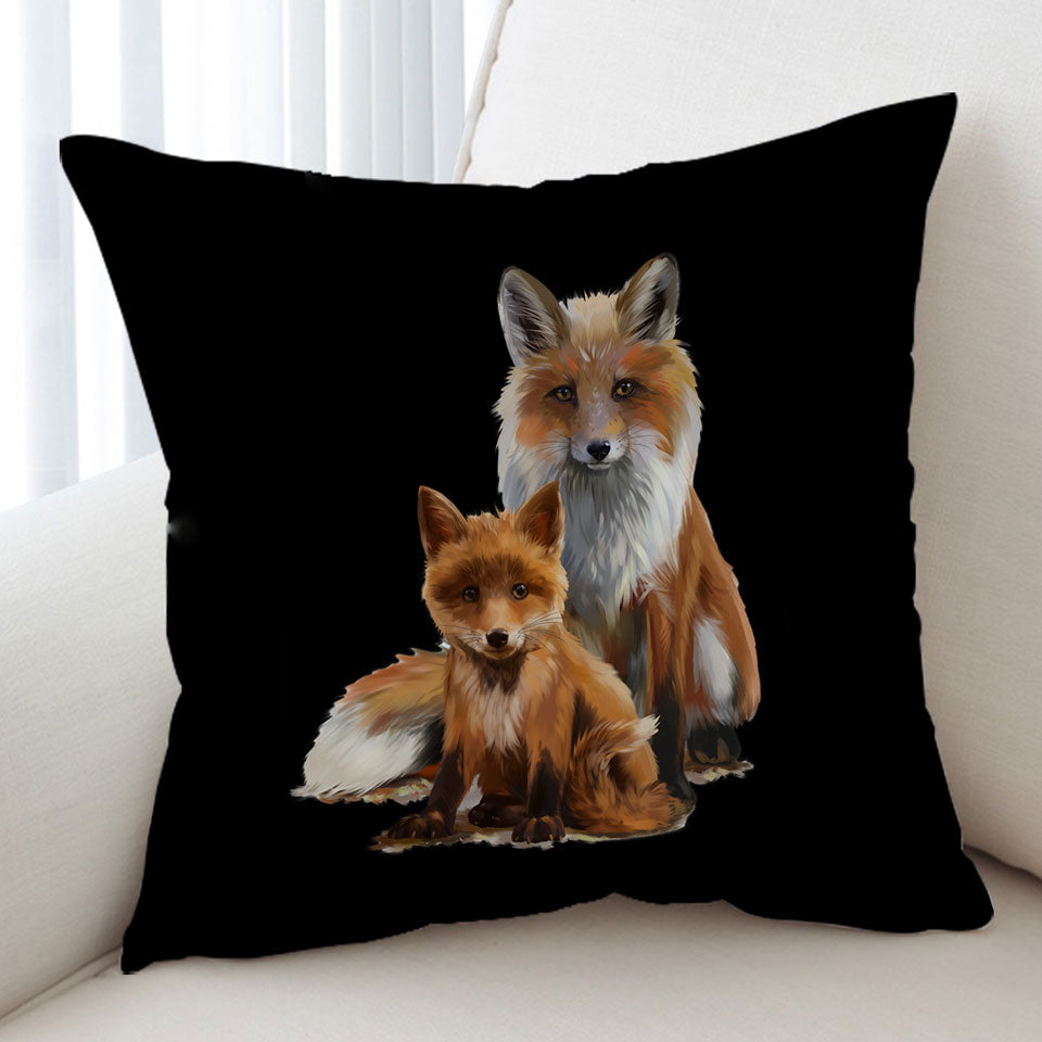Mom and Cub Fox Cushion