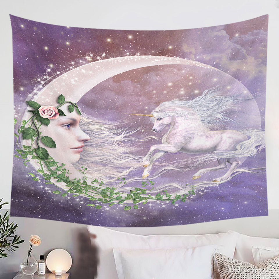 Moonicorn-Fantasy-Art-the-Moon-and-Unicorn-Hanging-Fabric-On-Wall