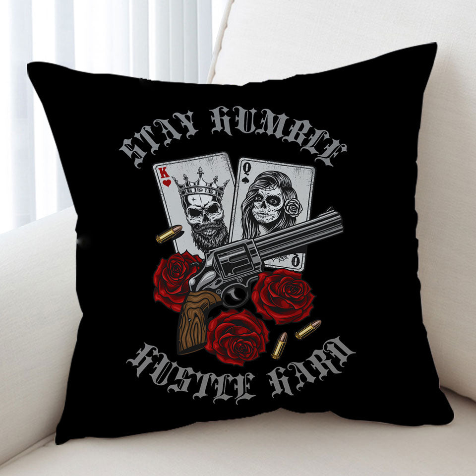 Motivational Quote Cushion Covers Stay Humble Hustle Hard