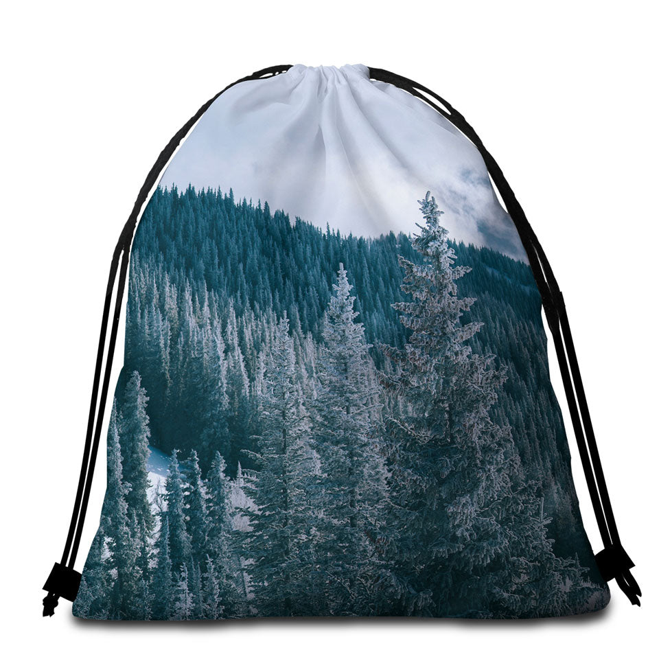 Mountain Forest Beach Towel Bags