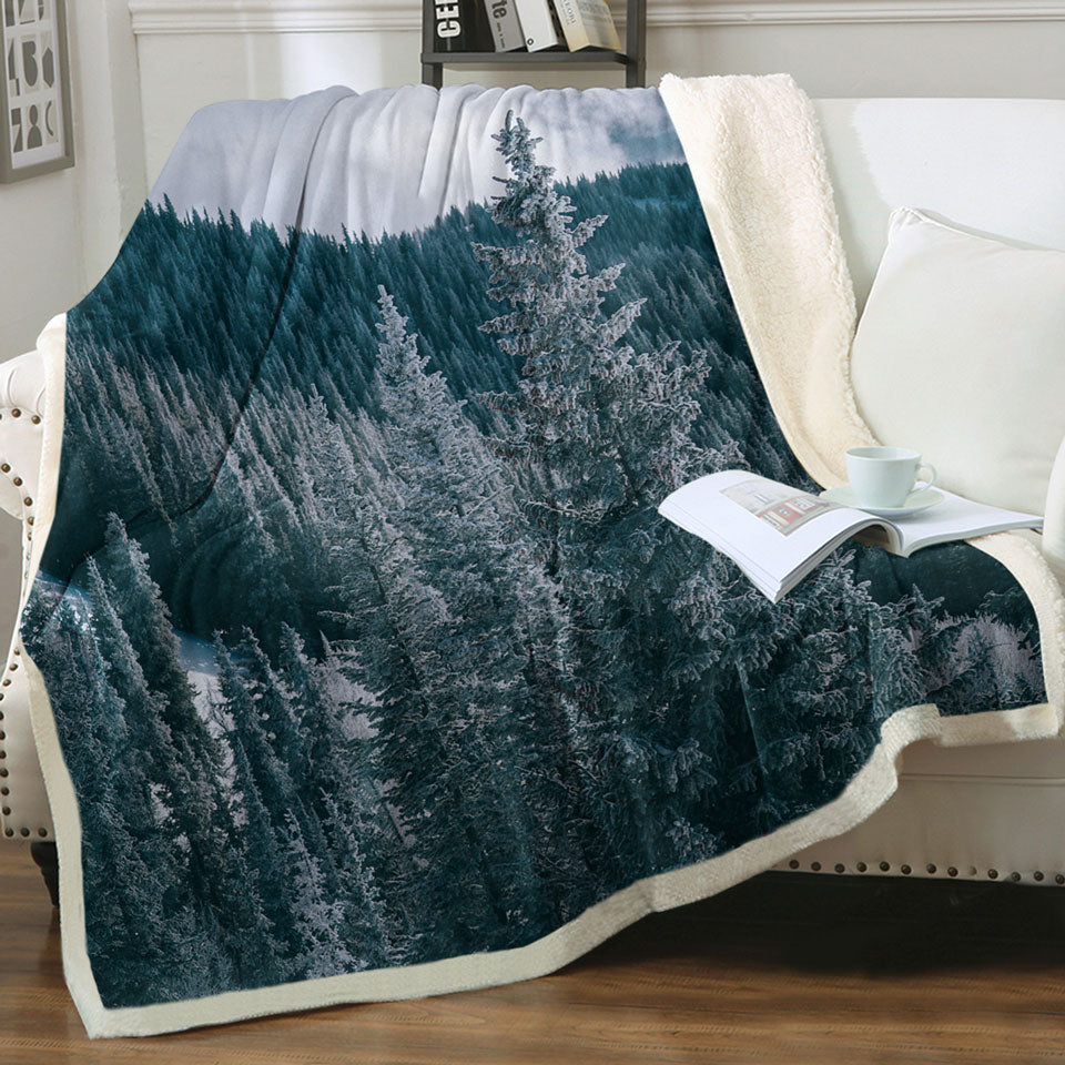 Mountain Forest Fleece Blankets
