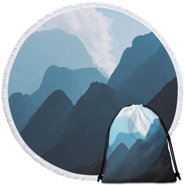 Mountain Range Circle Beach Towel
