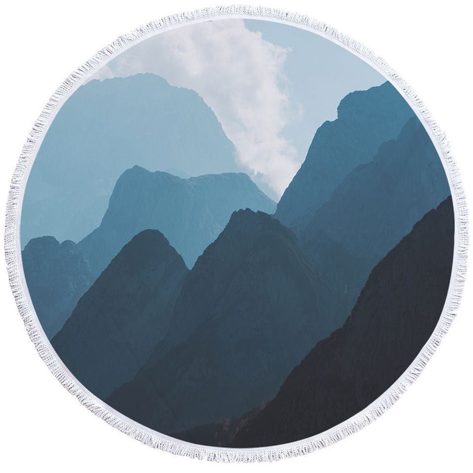 Mountain Range Round Beach Towel