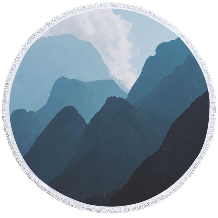 Mountain Range Round Beach Towel