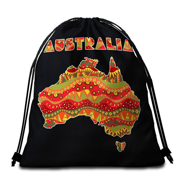 Multi Colored Aboriginal Design Beach Towel Pack Australia Continent