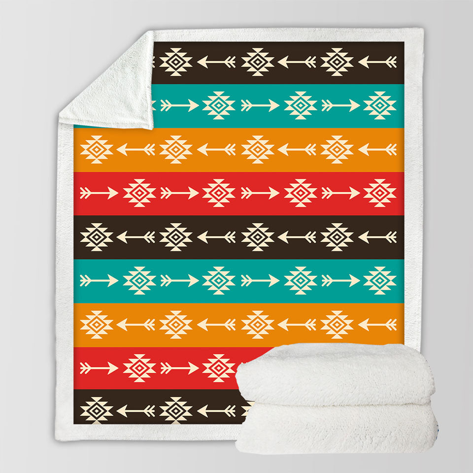 Multi Colored Aztec Throw Blankets
