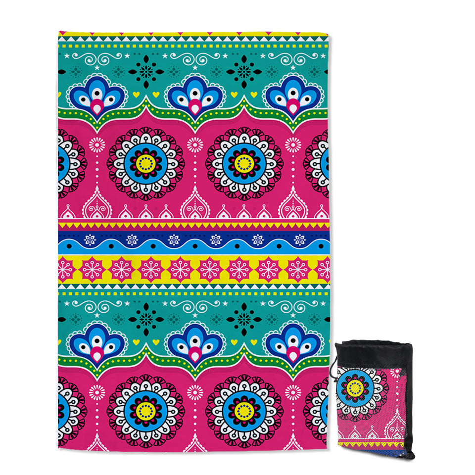 Multi Colored Beach Towels Festive Oriental Design