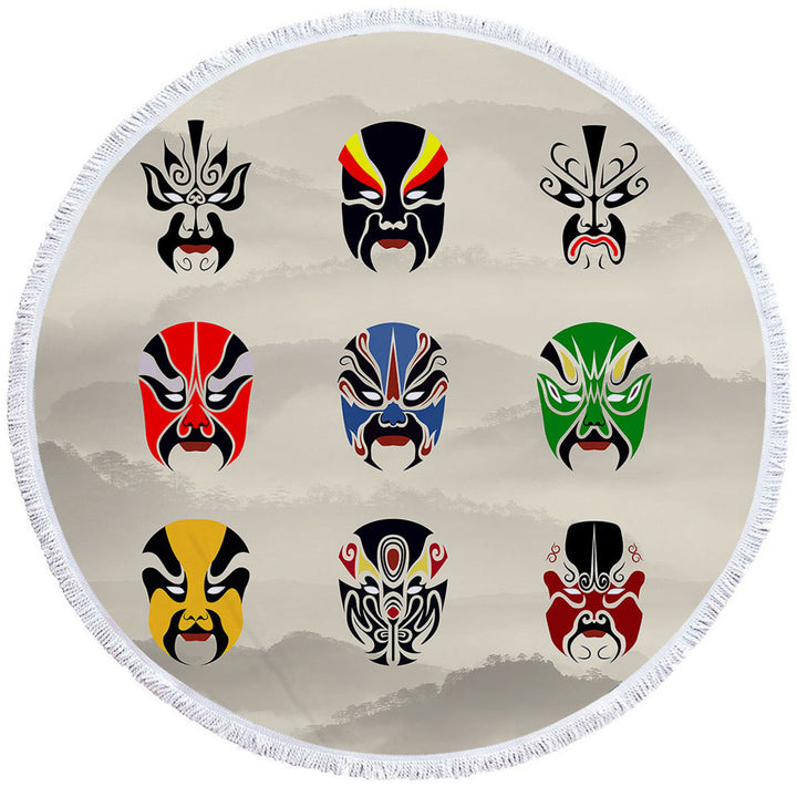 Multi Colored Beach Towels Warrior Masks