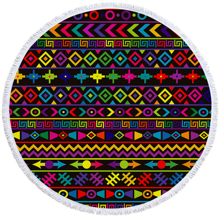 Multi Colored Beach Towels with Geometric Pattern