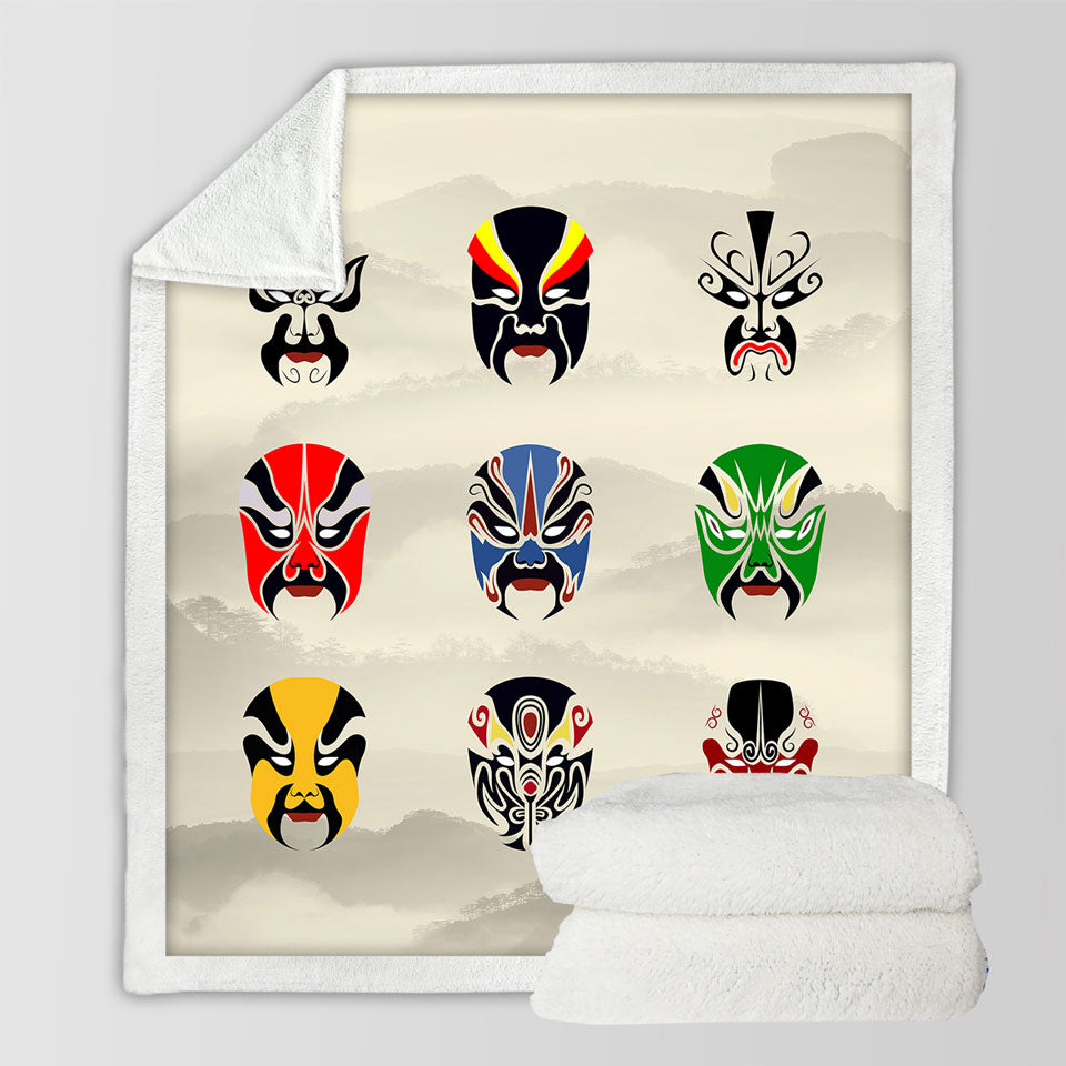 Multi Colored Blankets Warrior Masks