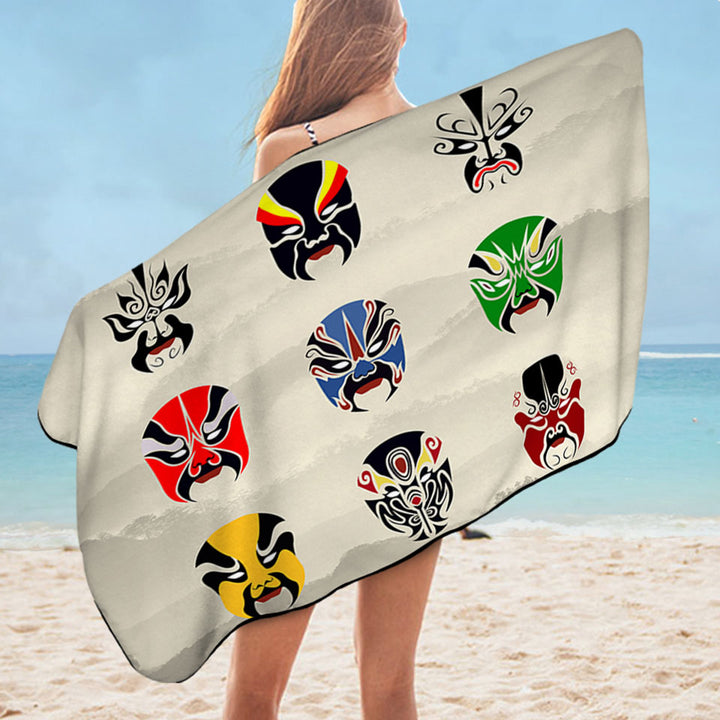 Multi Colored Boys Beach Towels Warrior Masks