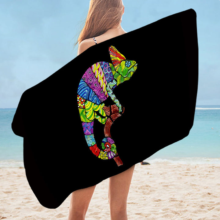 Multi Colored Chameleon Lightweight Beach Towel