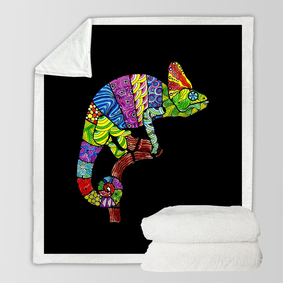 Multi Colored Chameleon Throw Blanket