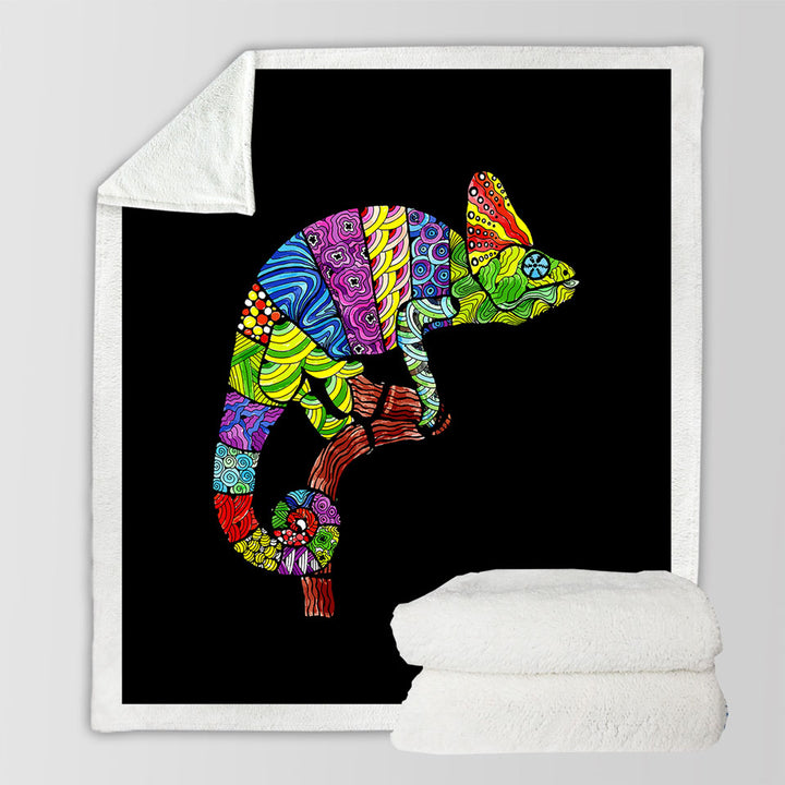 Multi Colored Chameleon Throw Blanket
