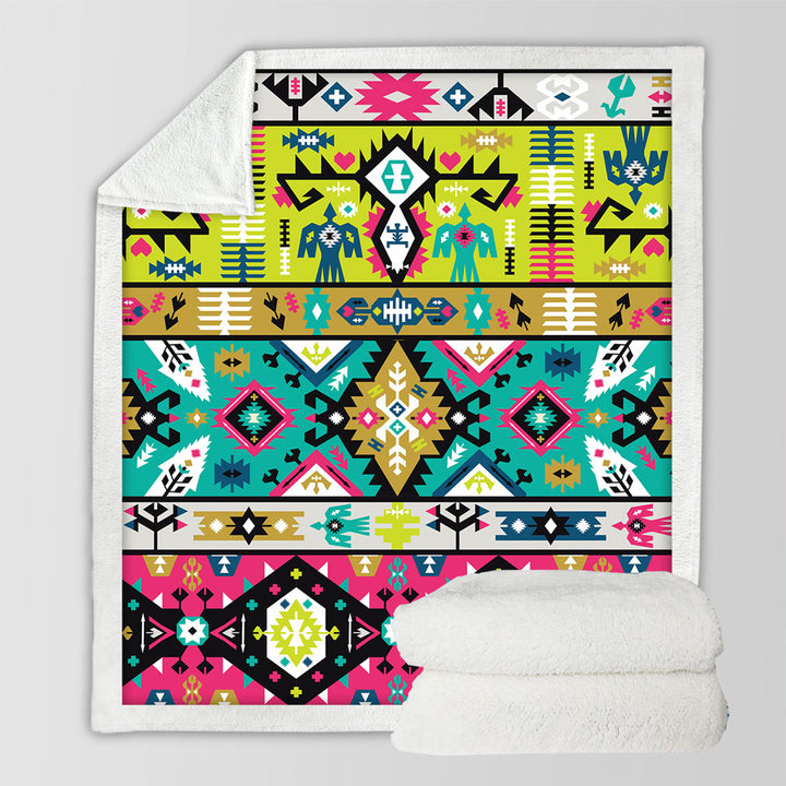 Multi Colored Couch Throws Aztec Design
