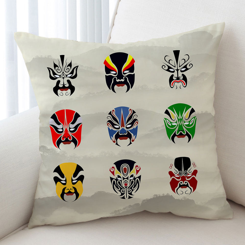Multi Colored Cushion Covers Warrior Masks