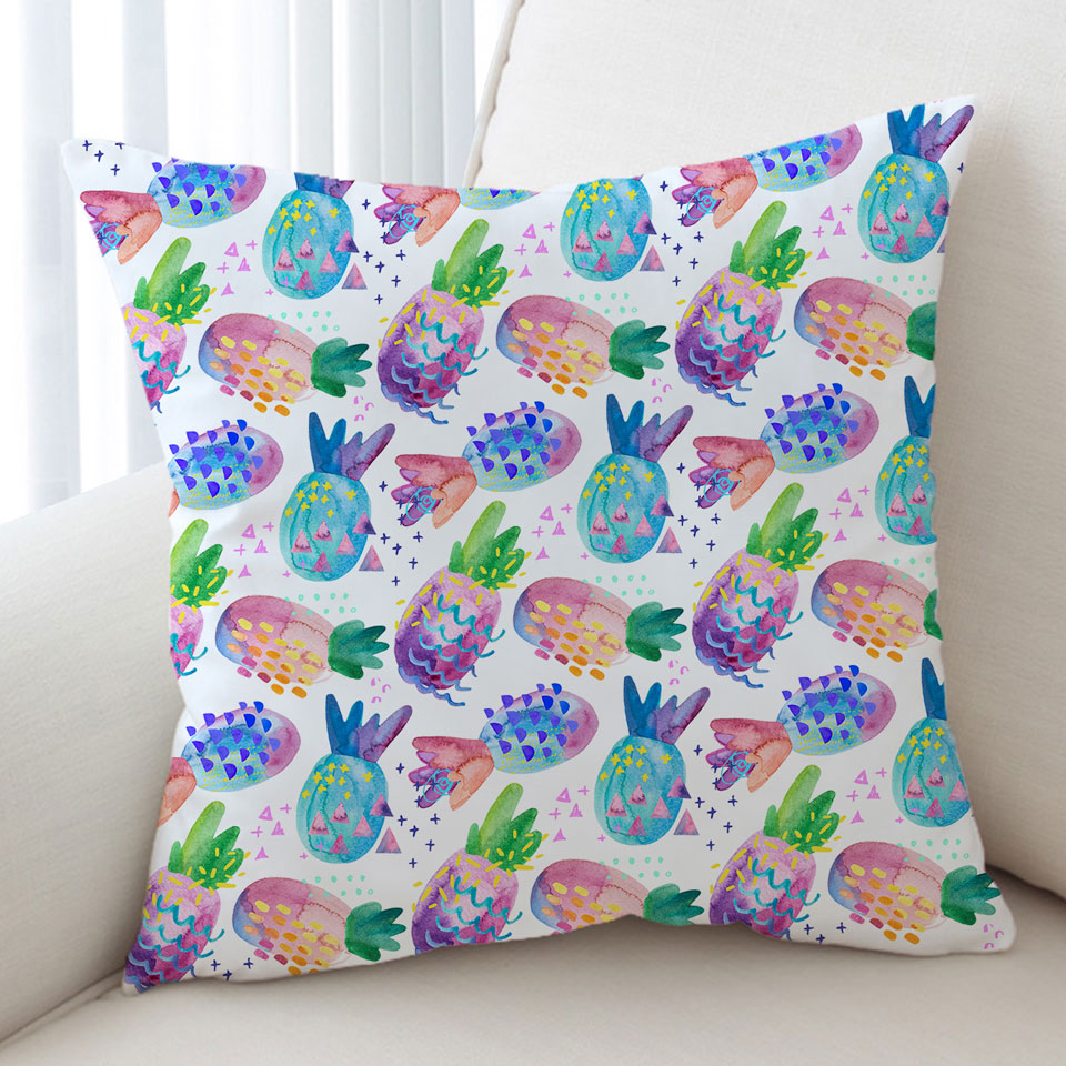 Multi Colored Cushions Painted Pineapples