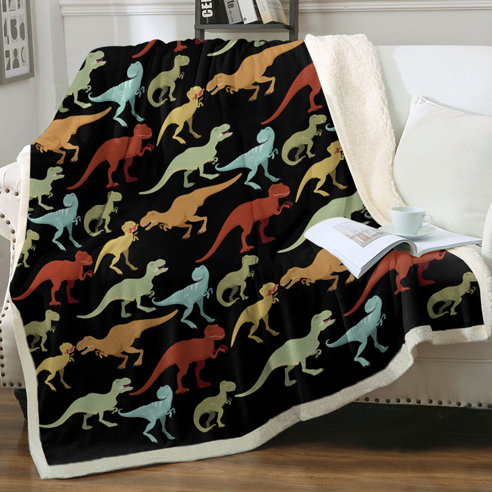 Multi Colored Dinosaurs Throws T rex