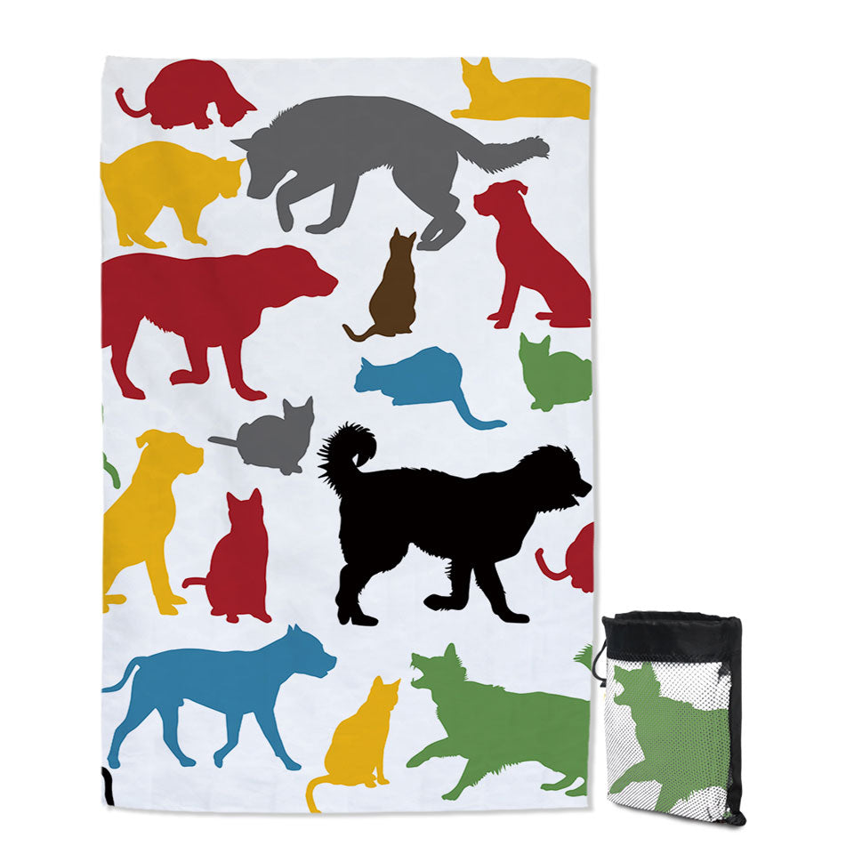 Multi Colored Dogs Travel Beach Towels