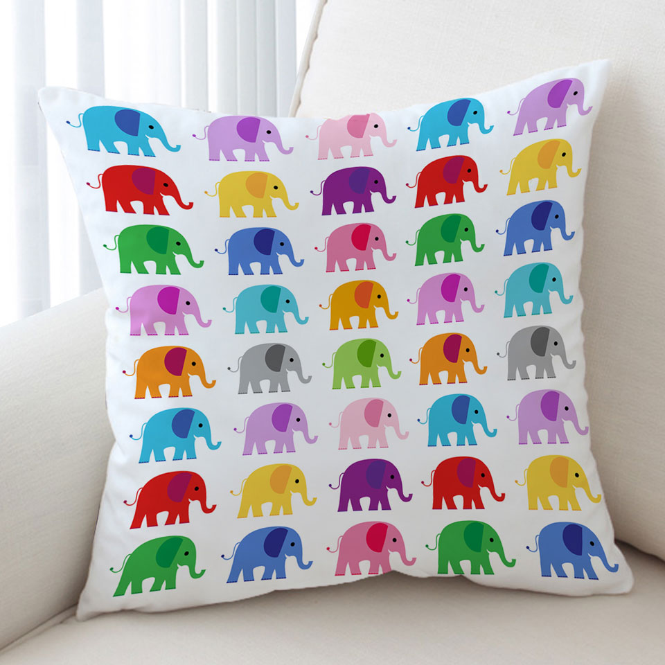 Multi Colored Elephant Cushion Covers