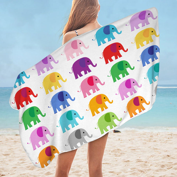 Multi Colored Elephant Pool Towels