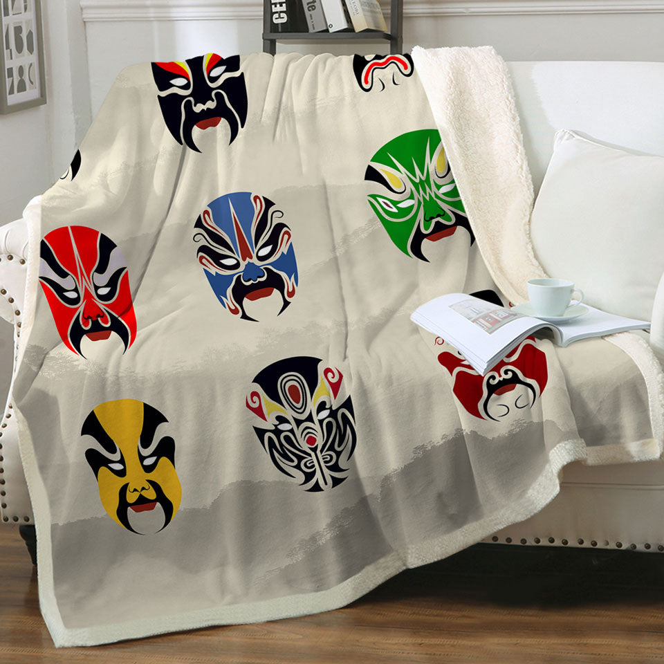 Multi Colored Fleece Blankets Warrior Masks